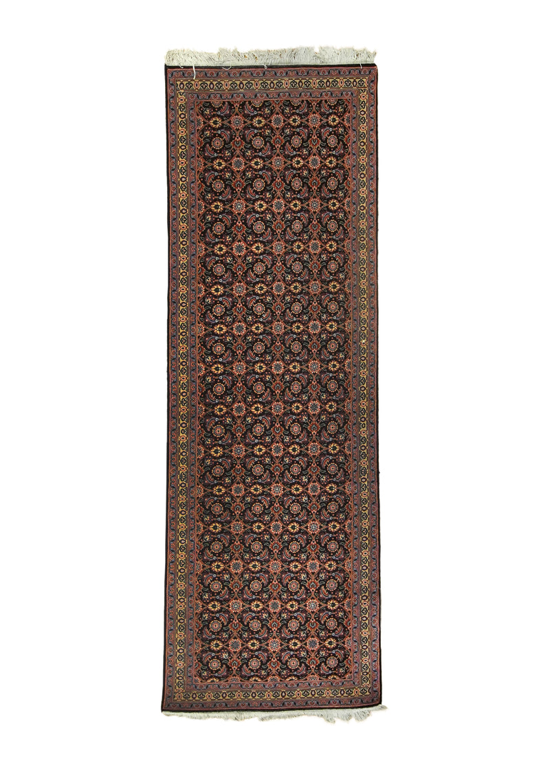 A24018 Persian Rug Tabriz Handmade Runner Traditional 2'2'' x 6'8'' -2x7- Blue Red Mahi Fish Design.jpg