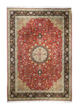 A24039 Persian Rug Tabriz Handmade Area Traditional 8'1'' x 11'4'' -8x11- Red Blue Floral Naghsh Design