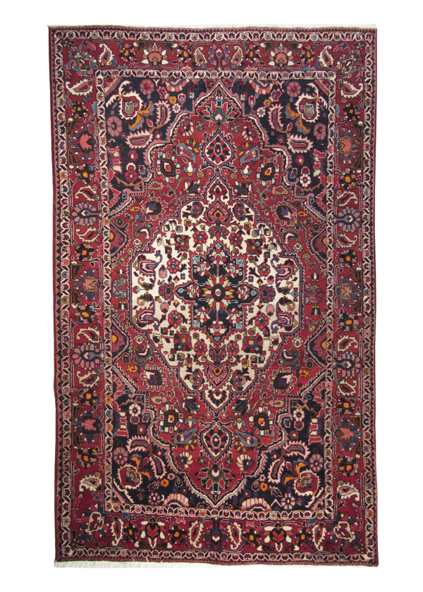 A24051 Persian Rug Bakhtiari Handmade Area Tribal 4'12'' x 8'2'' -5x8- Red Floral Design