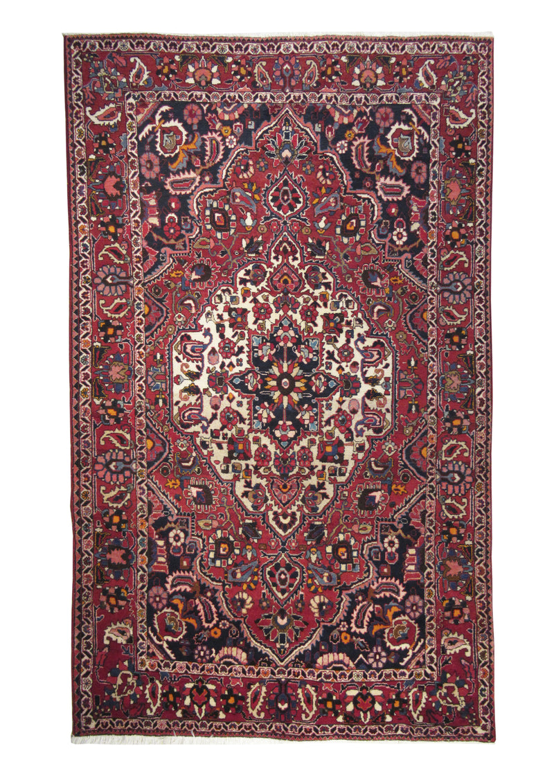 A24051 Persian Rug Bakhtiari Handmade Area Tribal 4'12'' x 8'2'' -5x8- Red Floral Design