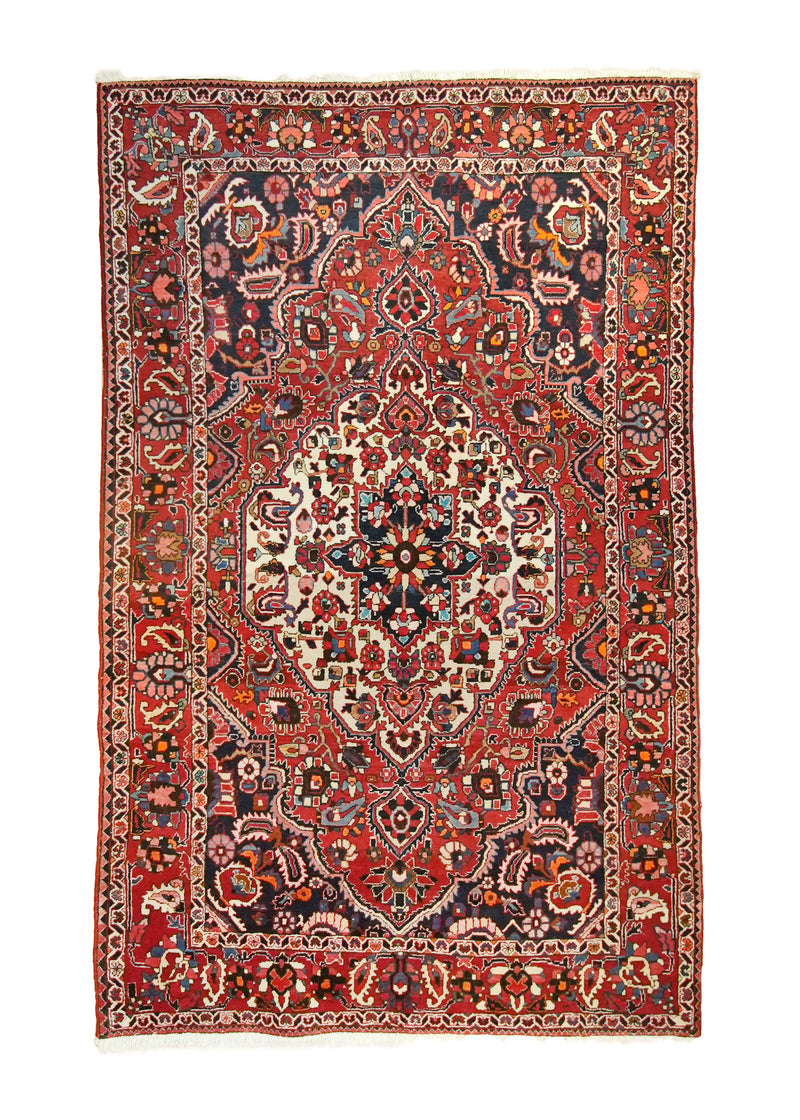 A24051 Persian Rug Bakhtiari Handmade Area Tribal 5'0'' x 8'2'' -5x8- Red Floral Design.jpg