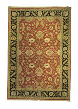 A24089 Oriental Rug Indian Handmade Area Transitional 5'12'' x 8'10'' -6x9- Red Black Floral Soumak Design