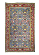 A24112 Persian Rug Qum Handmade Area Traditional 5'4'' x 8'6'' -5x9- Blue Red Tree of Life Design