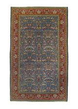A24112 Persian Rug Qum Handmade Area Traditional 5'4'' x 8'6'' -5x9- Blue Red Tree of Life Design.jpg