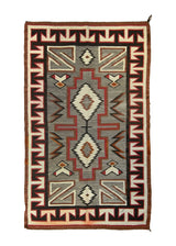 A24113 Native American Rug Navajo Handmade Area Tribal Antique 9'0'' x 12'0'' -9x12- Gray Whites Beige Red Geometric Design.jpg