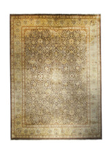 A24283 Oriental Rug Pakistani Handmade Area Transitional 8'12'' x 12'2'' -9x12- Brown Whites Beige Antique Washed Floral Design