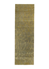 A24337 Oriental Rug Indian Handmade Runner Modern Neutral 2'7'' x 8'2'' -3x8- Brown Crackle Design.jpg