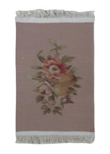 A24545 Oriental Rug Chinese Handmade Area Traditional 0'8'' x 0'11'' -1x1- Pink Tapestry Design