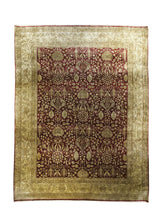 A24612 Oriental Rug Indian Handmade Area Transitional 7'11'' x 10'2'' -8x10- Red Yellow Gold Floral Design