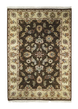 A24654 Oriental Rug Indian Handmade Area Transitional 4'2'' x 6'0'' -4x6- Brown Whites Beige Tea Washed Bhoomi Oushak Design
