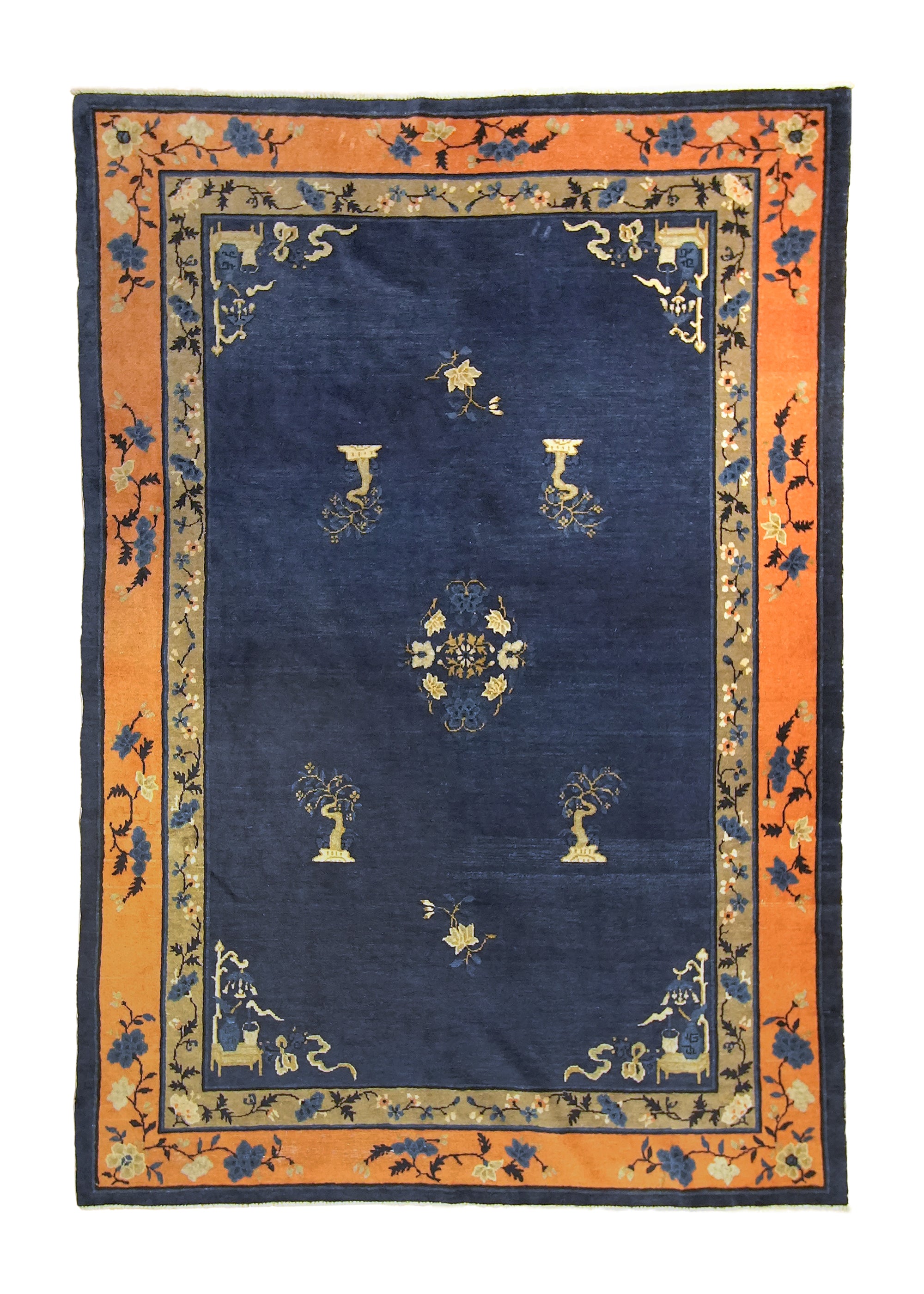Oriental Rug Chinese Handmade Area Traditional Antique 5'10