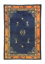 A24678 Oriental Rug Chinese Handmade Area Traditional Antique 5'10'' x 8'7'' -6x9- Blue Peking Symbol Design.jpg