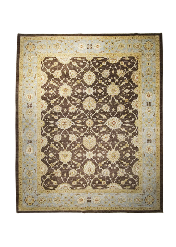 A24727 Oriental Rug Pakistani Handmade Area Transitional 7'12'' x 9'8'' -8x10- Brown Blue Antique Washed Oushak Floral Design