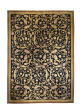 A24737 Oriental Rug Chinese Handmade Area Transitional 9'12'' x 13'11'' -10x14- Black Yellow Gold Savonnerie Floral Design