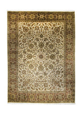 A24840 Oriental Rug Indian Handmade Area Traditional 9'2'' x 12'4'' -9x12- Whites Beige Green Floral Design