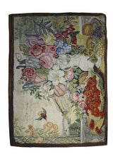 A24939 Oriental Rug Chinese Handmade Area Traditional Antique 3'0'' x 4'0'' -3x4- Whites Beige Brown Red Hooked Floral Pictorial Design