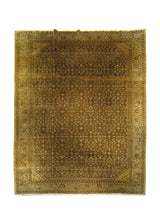 A25266 Persian Rug Malayer Handmade Area Tribal Vintage 11'2'' x 14'3'' -11x14- Brown Whites Beige Geometric Design