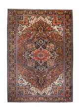 A25270 Persian Rug Heriz Handmade Area Tribal Antique 9'8'' x 13'5'' -10x13- Red Blue Geometric Design