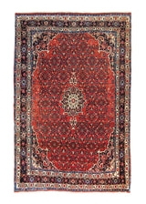 A25306 Persian Rug Bijar Handmade Area Traditional 5'5'' x 8'0'' -5x8- Red Blue Geometric Design.jpg