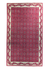 A25308 Oriental Rug Turkish Handmade Area Traditional 4'2'' x 7'3'' -4x7- Pink Floral Design