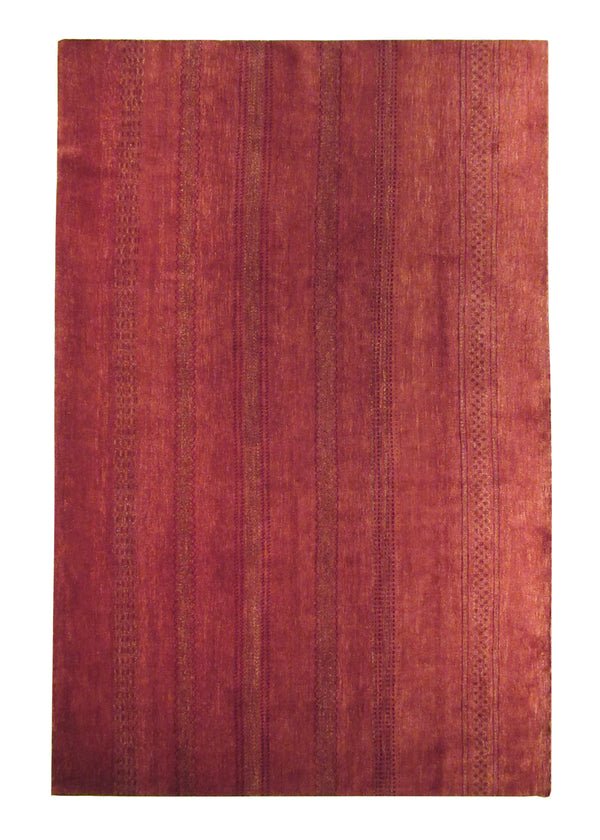 A25328 Oriental Rug Pakistani Handmade Runner Transitional Tribal 5'12'' x 9'0'' -6x9- Red Gabbeh Geometric Design