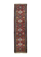 A25402 Persian Rug Gharajeh Handmade Runner Tribal 2'5'' x 9'1'' -2x9- Red Blue Geometric Design.jpg
