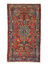 A25439 Persian Rug Nahavand Handmade Area Tribal 4'10'' x 8'9'' -5x9- Red Blue Geometric Design.jpg
