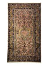 A25447 Persian Rug Hamadan Handmade Area Tribal 4'12'' x 8'6'' -5x9- Pink Geometric Design