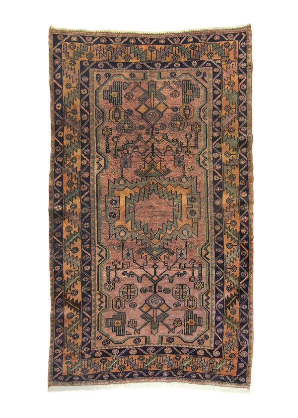 A25447 Persian Rug Hamadan Handmade Area Tribal 5'0'' x 8'6'' -5x9- Pink Geometric Design.jpg