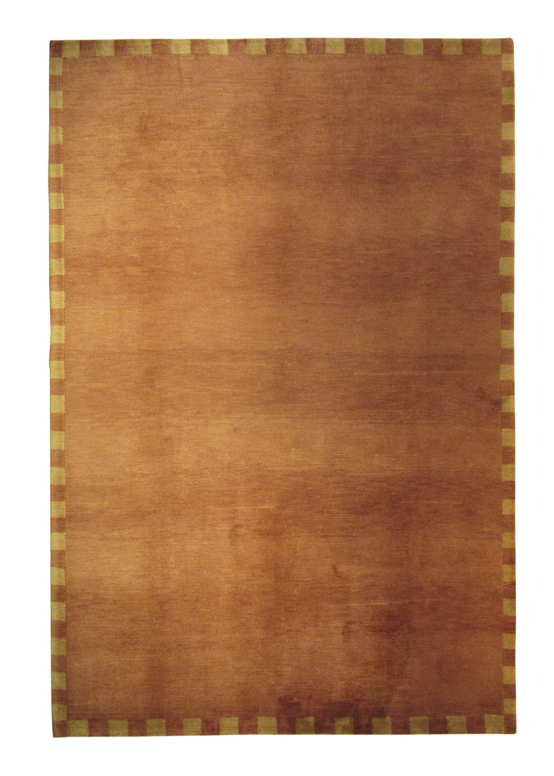 A25454 Oriental Rug Tibetan Handmade Area Modern 5'12'' x 9'0'' -6x9- Red Plain Design