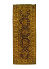 A25477 Oriental Rug Pakistani Handmade Runner Transitional 2'7'' x 8'3'' -3x8- Purple Whites Beige Antique Washed Oushak Floral Design