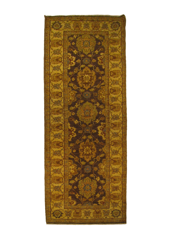 A25477 Oriental Rug Pakistani Handmade Runner Transitional 2'7'' x 8'3'' -3x8- Purple Whites Beige Antique Washed Oushak Floral Design