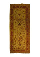 A25505 Oriental Rug Pakistani Handmade Runner Transitional 2'7'' x 6'3'' -3x6- Whites Beige Red Antique Washed Oushak Floral Design