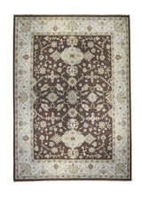 A25562 Oriental Rug Indian Handmade Area Transitional 9'12'' x 14'0'' -10x14- Brown Whites Beige Soumak Floral Design