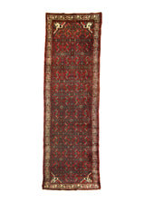 A25596 Persian Rug Hossein Abad Handmade Runner Tribal 3'3'' x 9'10'' -3x10- Red Herati Design.jpg