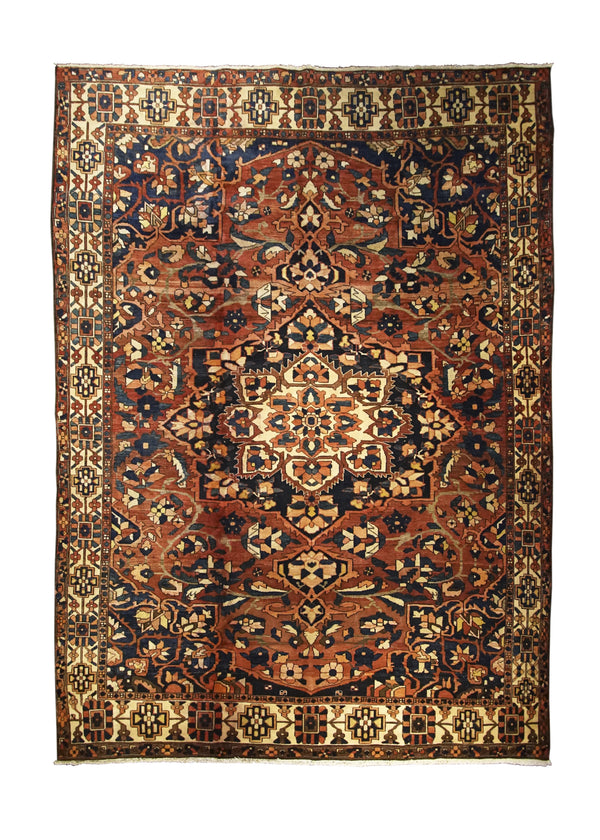 A25597 Persian Rug Bakhtiari Handmade Area Tribal 8'12'' x 12'0'' -9x12- Red Floral Design