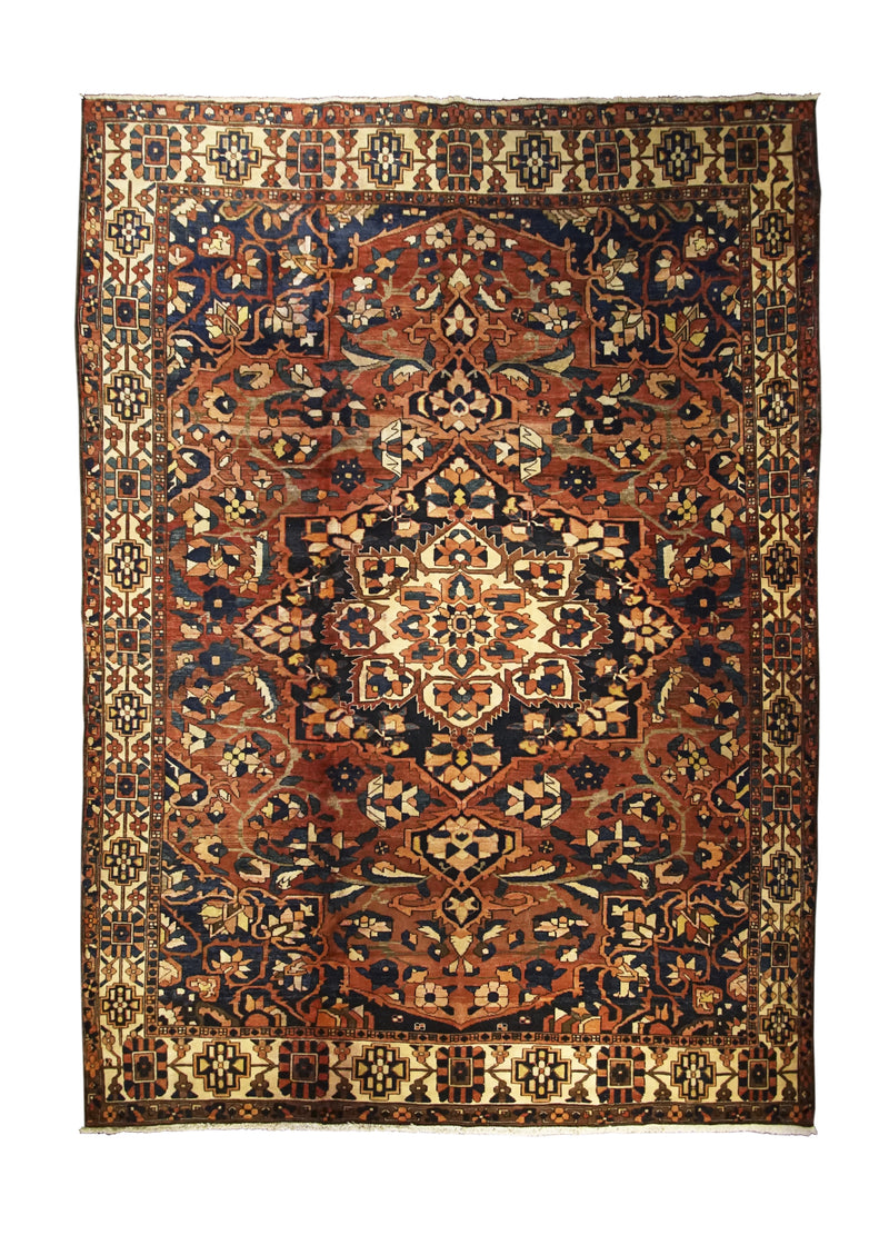 A25597 Persian Rug Bakhtiari Handmade Area Tribal 8'12'' x 12'0'' -9x12- Red Floral Design