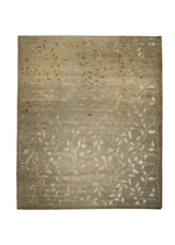 A25613 Oriental Rug Nepalese Handmade Area Modern 8'2'' x 9'9'' -8x10- Green Yellow Gold Floral Design
