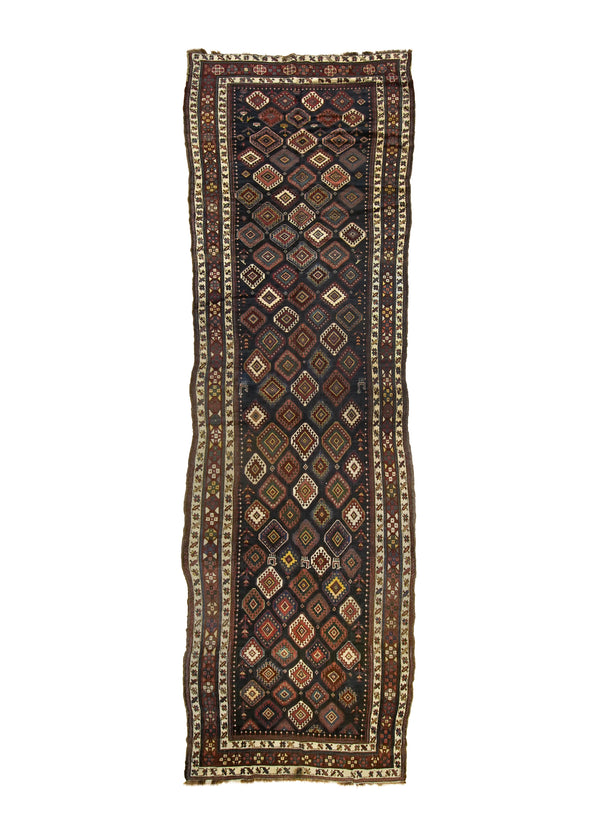 A25615 Persian Rug Kurdistan Handmade Runner Tribal Antique 5'3'' x 16'7'' -5x17- Blue Red Geometric Design.jpg