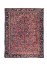 A25620 Persian Rug Lilihan Handmade Area Traditional Antique 5'3'' x 6'3'' -5x6- Red Blue Floral Design