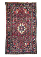 A25743 Persian Rug Malayer Handmade Area Tribal 4'2'' x 7'0'' -4x7- Red Blue Floral Design