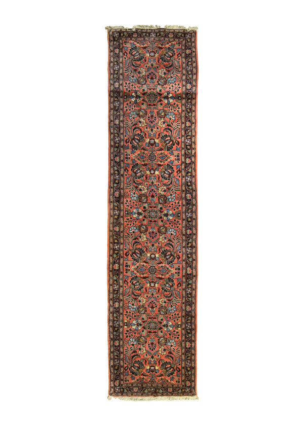 A25744 Persian Rug Malayer Handmade Runner Tribal 2'8'' x 11'0'' -3x11- Pink Blue Floral Design
