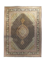A25795 Persian Rug Tabriz Handmade Area Traditional 4'12'' x 6'7'' -5x7- Black Green Mahi Fish Design