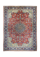 A26111 Persian Rug Mashhad Handmade Area Traditional 9'12'' x 13'0'' -10x13- Red Blue Floral Design