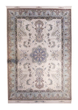 A26213 Persian Rug Tabriz Handmade Area Traditional 4'10'' x 6'9'' -5x7- Whites Beige Blue Tree of Life Design