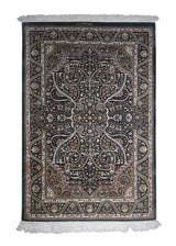 A26223 Persian Rug Qum Handmade Area Traditional 2'7'' x 3'11'' -3x4- Green Whites Beige Assarpour Floral Design
