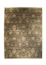 A26225 Oriental Rug Indian Handmade Area Transitional 8'12'' x 11'10'' -9x12- Brown Oushak Floral Design