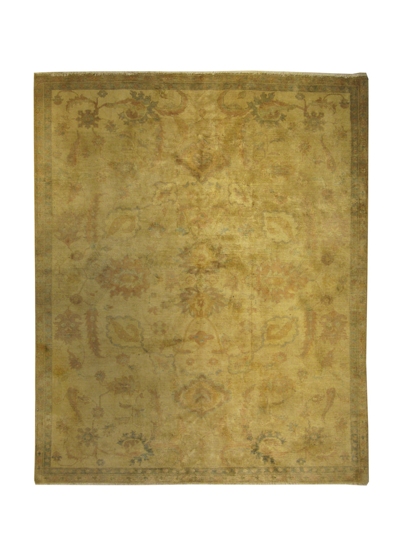 A26233 Oriental Rug Pakistani Handmade Area Transitional 6'2'' x 7'6'' -6x8- Whites Beige Antique Washed Oushak Floral Design