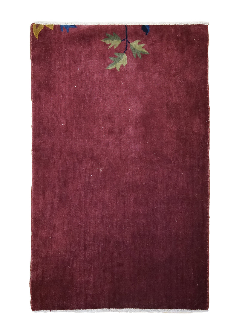 A26239 Oriental Rug Chinese Handmade Area Traditional Antique 2'1'' x 3'4'' -2x3- Purple Fetti Art Deco Design