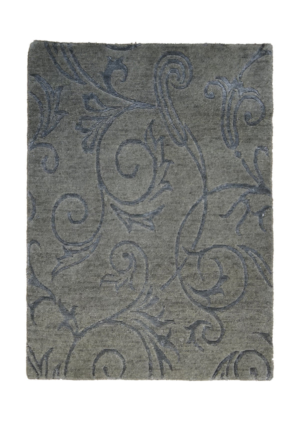 A26265 Oriental Rug Indian Handmade Area Modern 2'1'' x 2'10'' -2x3- Green Gray Floral Design
